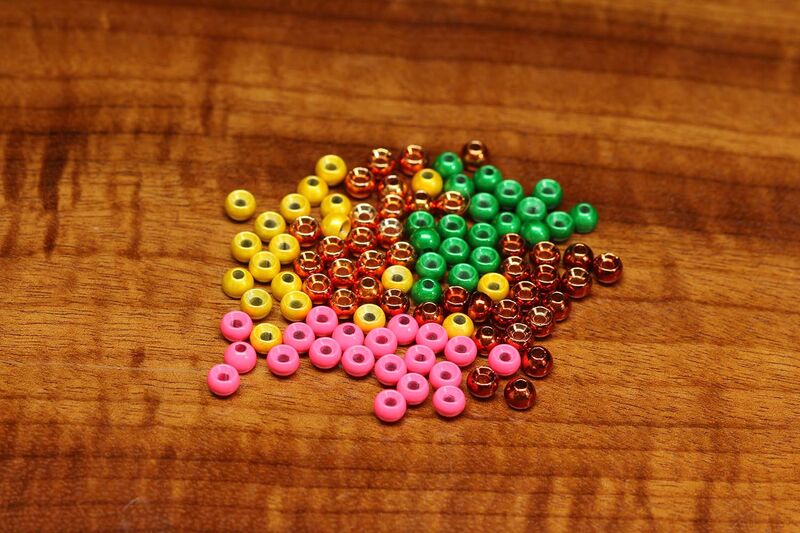 Hareline 3/32 inch 2.4mm Dazzle Brass Beads fl Pink
