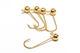 Preview image of product 1/8oz Gold Plated Round Lead Jighead Hook Size#1 5 Pack