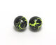 Preview image of product 1/8 3.3mm Crackle Slotted Tungsten Beads #127 Fl Chartreuse / Black 20 Pack