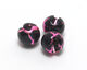 Preview image of product 3/16 4.6mm Crackle Tungsten Beads #138 Fl Pink / Black 20 Pack