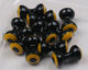 Preview image of product Medium Double Pupil Brass Eyes #2 Black with Yellow and Black