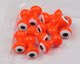 Preview image of product Medium Double Pupil Brass Eyes #5 Fl Orange with White and Black