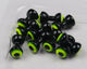 Preview image of product Medium Double Pupil Brass Eyes #9 Black with Yellow Chartr and Black